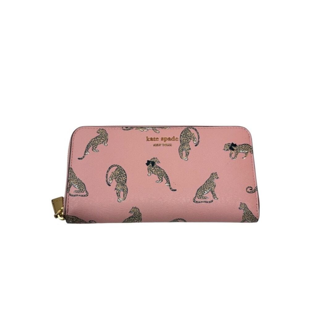 Kate Spade Morgan Leopard Zip-Around Continental Wallet-Dancer Pink